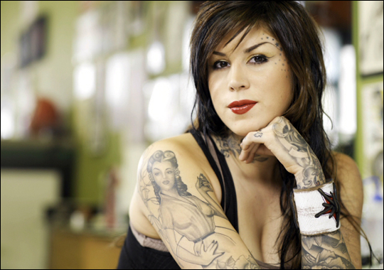 kat von ds tattoos. American tattoo artist Kat Von